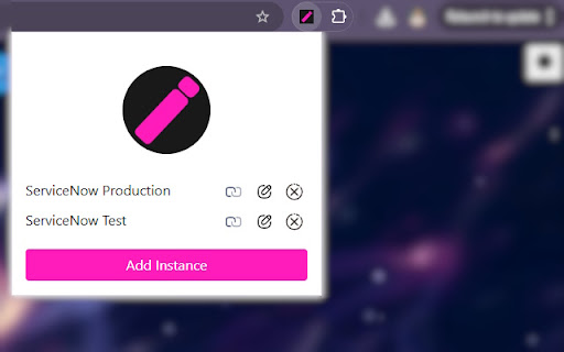 SN Instance Switcher  from Chrome web store to be run with OffiDocs Chromium online