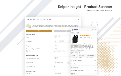 Sniper Insight Product Scanner  from Chrome web store to be run with OffiDocs Chromium online