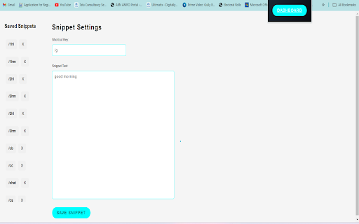 Snippet Manager  from Chrome web store to be run with OffiDocs Chromium online