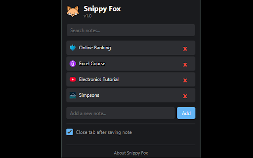 Snippy Fox  from Chrome web store to be run with OffiDocs Chromium online