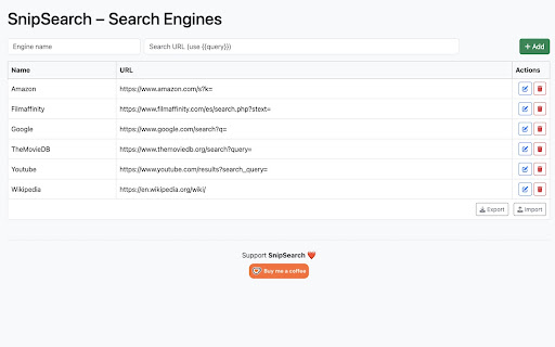 SnipSearch  from Chrome web store to be run with OffiDocs Chromium online
