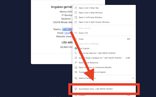 Snom Dialer  from Chrome web store to be run with OffiDocs Chromium online
