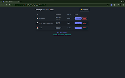 Snoozr  from Chrome web store to be run with OffiDocs Chromium online