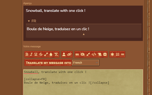 Snowball MH QoL  from Chrome web store to be run with OffiDocs Chromium online