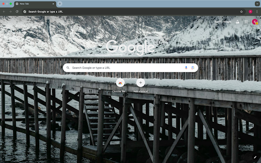 snow bridge and lake  from Chrome web store to be run with OffiDocs Chromium online