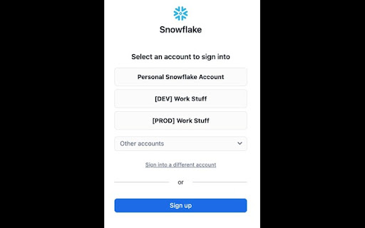 Snowflake Account Aliaser  from Chrome web store to be run with OffiDocs Chromium online