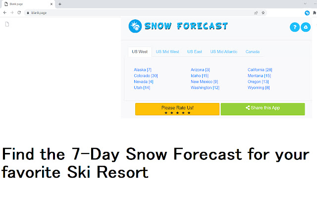 Snow Forecast  from Chrome web store to be run with OffiDocs Chromium online
