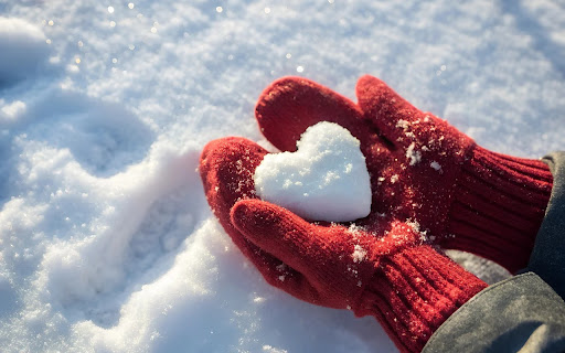 Snow Heart Theme  from Chrome web store to be run with OffiDocs Chromium online