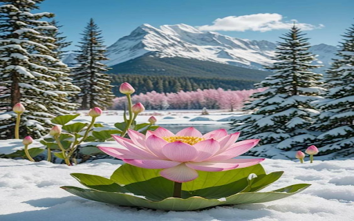 Snow lotus flower wallpaper  from Chrome web store to be run with OffiDocs Chromium online