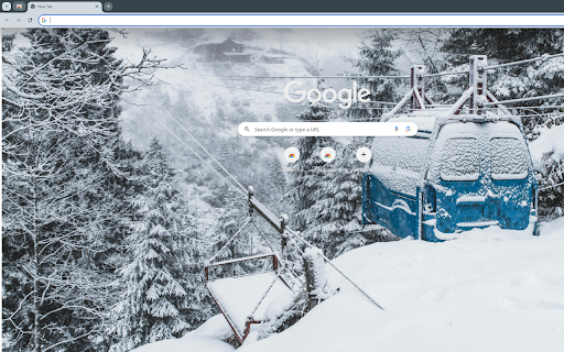 snowstorm enveloping a cable car descending a mountain  from Chrome web store to be run with OffiDocs Chromium online