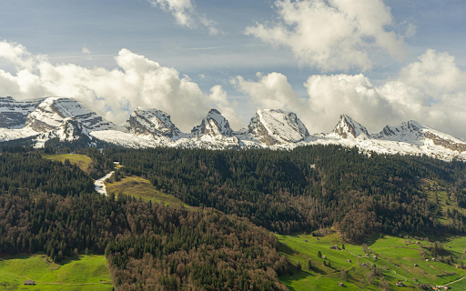 Snowy mountains and sky  from Chrome web store to be run with OffiDocs Chromium online