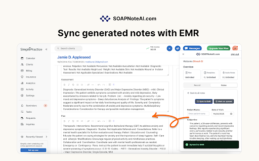 SOAPNoteAI The Best Way to do your SOAP Notes  from Chrome web store to be run with OffiDocs Chromium online
