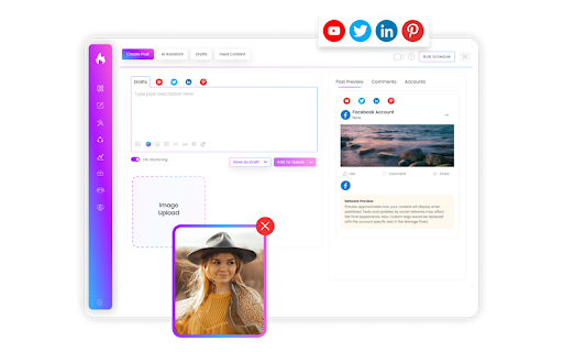 SocialBlaze  from Chrome web store to be run with OffiDocs Chromium online