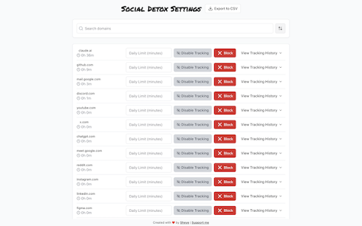 Social Detox  from Chrome web store to be run with OffiDocs Chromium online