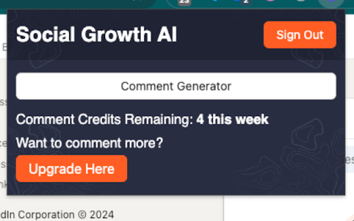 Social Growth AI  from Chrome web store to be run with OffiDocs Chromium online