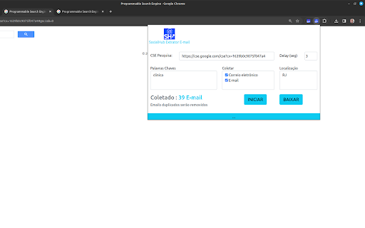 SocialHub Extrator de E mail  from Chrome web store to be run with OffiDocs Chromium online