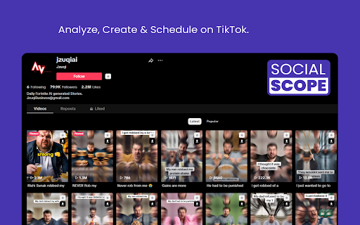 Socialscope  from Chrome web store to be run with OffiDocs Chromium online