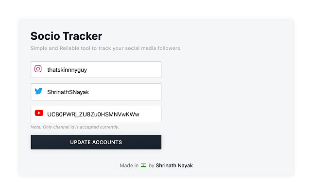 Socio Tracker  from Chrome web store to be run with OffiDocs Chromium online