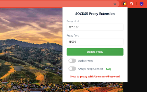 SOCKS5 Proxy  from Chrome web store to be run with OffiDocs Chromium online