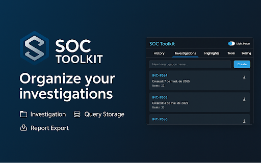 SOC Toolkit  from Chrome web store to be run with OffiDocs Chromium online