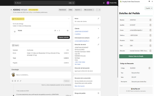 SODE Shopify Order Data Extractor  from Chrome web store to be run with OffiDocs Chromium online