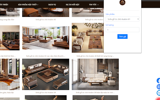 Sofa gỗ óc chó  from Chrome web store to be run with OffiDocs Chromium online
