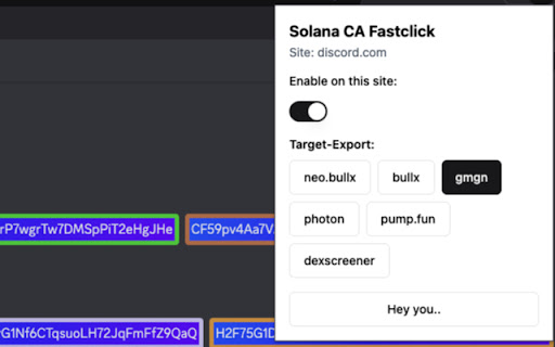 Solana CA Fastclick  from Chrome web store to be run with OffiDocs Chromium online