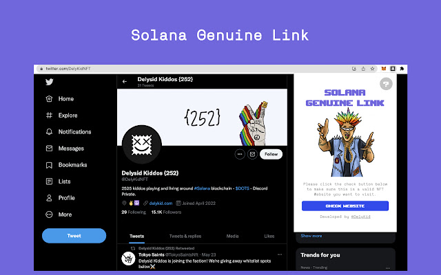 Solana Genuine Link  from Chrome web store to be run with OffiDocs Chromium online