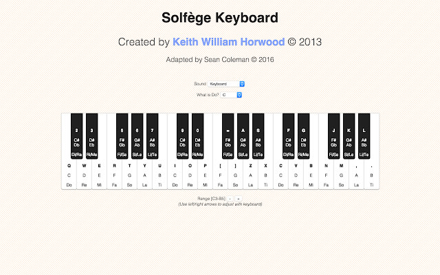 Solfège Keyboard!  from Chrome web store to be run with OffiDocs Chromium online