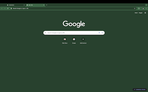 Solid Green theme  from Chrome web store to be run with OffiDocs Chromium online