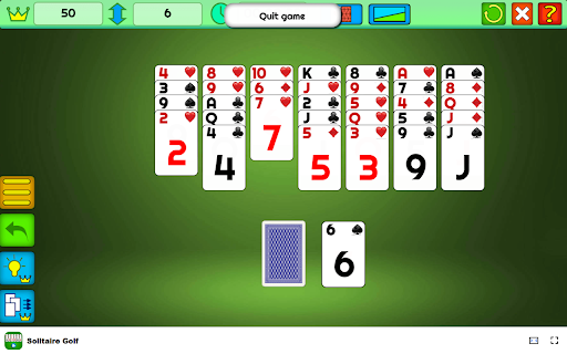 Solitaire Golf Game Play cards one higher or lower to win!  from Chrome web store to be run with OffiDocs Chromium online