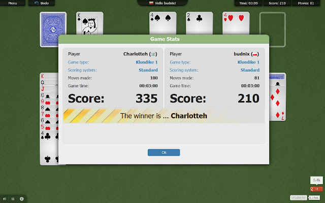 Solitaire multiplayer  from Chrome web store to be run with OffiDocs Chromium online