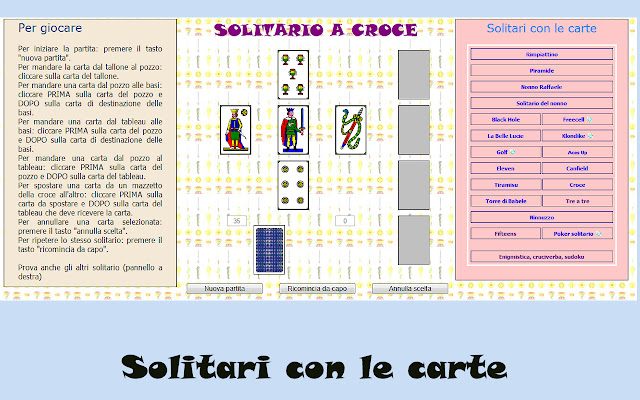 Solitari e giochi di carte  from Chrome web store to be run with OffiDocs Chromium online