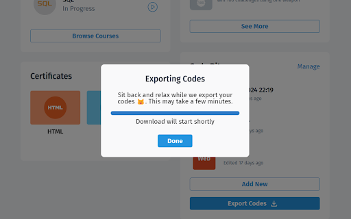 Sololearn Backup  from Chrome web store to be run with OffiDocs Chromium online