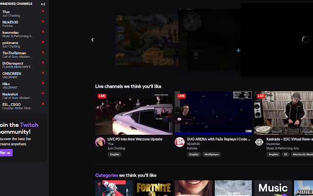 SoloTwitch  from Chrome web store to be run with OffiDocs Chromium online