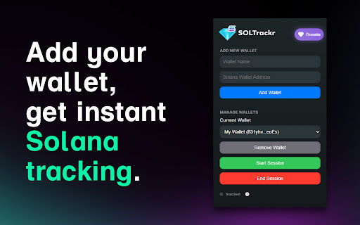 SOLTrackr Solana PNL Tracker  from Chrome web store to be run with OffiDocs Chromium online