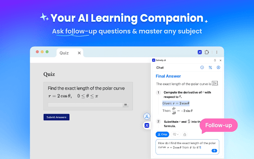 Solvely.ai AI Homework Helper  from Chrome web store to be run with OffiDocs Chromium online