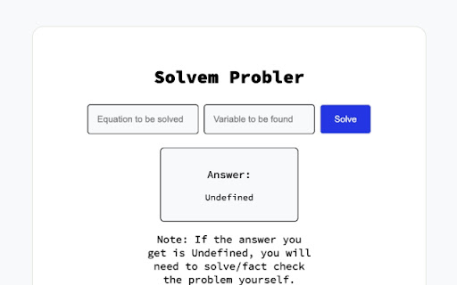 Solvem Probler  from Chrome web store to be run with OffiDocs Chromium online