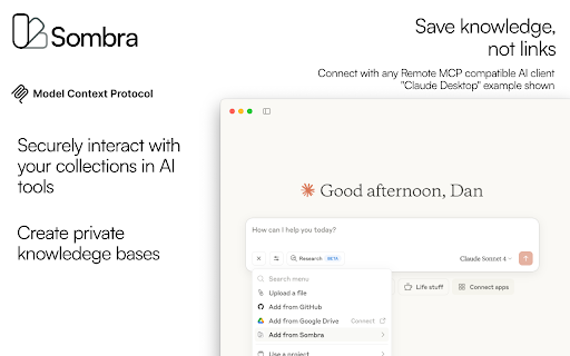 sombra  from Chrome web store to be run with OffiDocs Chromium online