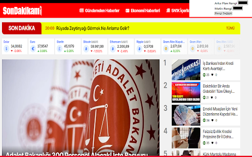 Sondakikam App  from Chrome web store to be run with OffiDocs Chromium online
