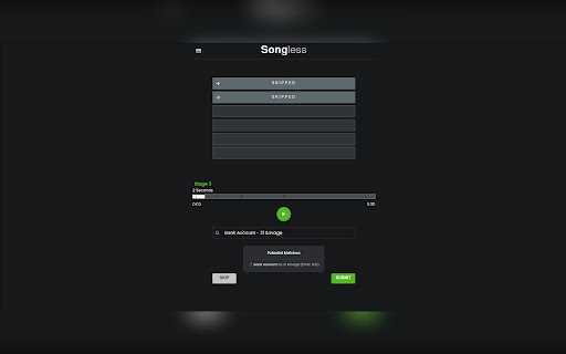 Songless Solver from Chrome web store to be run with OffiDocs Chromium online Songless Solver from Chrome web store to be run with OffiDocs Chromium online
