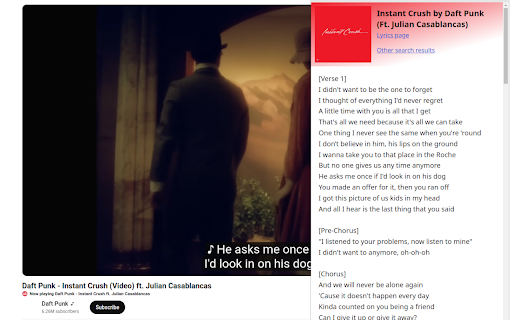 Song Lyrics  from Chrome web store to be run with OffiDocs Chromium online
