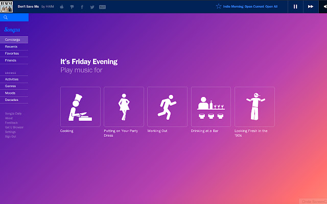 Songza2Spotify  from Chrome web store to be run with OffiDocs Chromium online