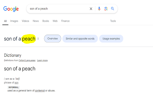 Son of a peach!: Offensive Word Replacer  from Chrome web store to be run with OffiDocs Chromium online