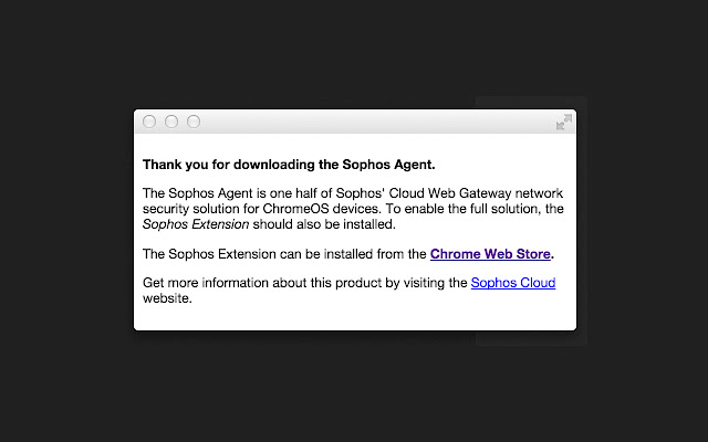 Sophos Agent  from Chrome web store to be run with OffiDocs Chromium online