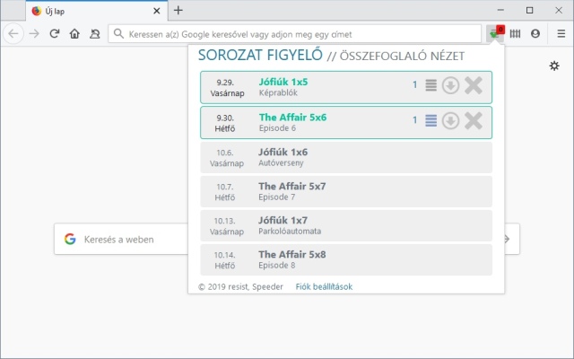 Sorozat figyelő felirat értesítő  from Chrome web store to be run with OffiDocs Chromium online