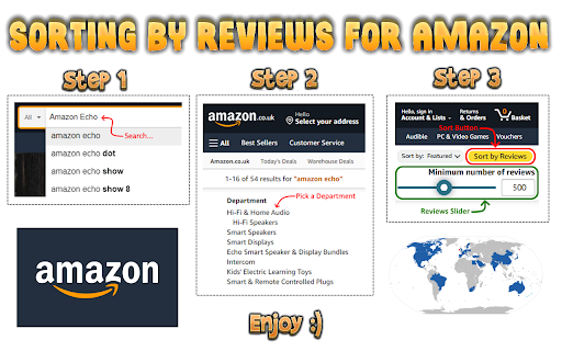 Sort By Reviews for Amazon  from Chrome web store to be run with OffiDocs Chromium online