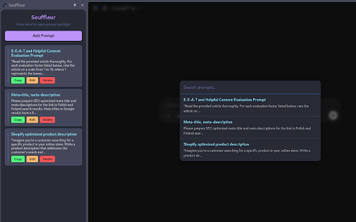 Souffleur  from Chrome web store to be run with OffiDocs Chromium online