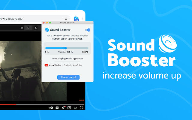 Sound Booster increase volume up  from Chrome web store to be run with OffiDocs Chromium online