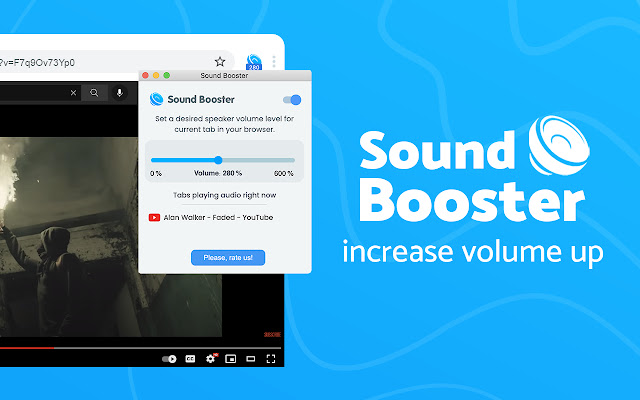 Sound Booster เพิ่มระดับเสียงจาก Chrome เว็บสโตร์ให้ทำงานด้วย OffiDocs Chromium ออนไลน์